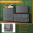 thumbnail image 7 of 8 Drawer Dresser, Tall Chest Of Drawers Nightstand Storage Tower Storage Dresser Fabric Dresser With Wood Top for Living Room, Bedroom, Hallway, , Grey, 7 of 7