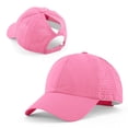 thumbnail image 4 of Lumistal Baseball Cap for Women Candy Color Womens Ponytail Hat Adjustable Criss Cross Baseball Cap High Bun Unisex Trucker Hats Baseball Sport Caps Sun Hat Hot Pink One Size, 4 of 6