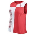 thumbnail image 2 of Women's Fanatics Crimson/White Oklahoma Sooners Colorblock High Neck Tank Top, 2 of 3