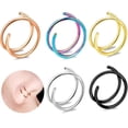 thumbnail image 1 of 5 Pcs Double Hoop Nose Ring For Single Piercing Nose Rings Hoops, Double Nose Rings For Women, Spiral Nose Ring Hoop, 1 of 5