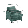 thumbnail image 4 of Tcbosik Mid Century Modern Accent Chair, Chenille Fabric Upholstered Armchair, Single Sofa Chair for Bedroom, Living Room, Waiting Room, Emerald Color, 4 of 9