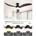 thumbnail image 6 of Sofucor 52 Inch Low Profile Ceiling Fan with Light, Quiet DC Motor, 3 Wood Blades, Remote Control, Flush Mount, 6 of 11