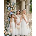 thumbnail image 6 of 2Bunnies Girls' 3T-10yr Wildflower Embroidered Top Tulle Maxi Flower Girl Dress, 6 of 7