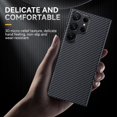 thumbnail image 4 of Dteck Aramid Fiber Case for Samsung Galaxy S25 Plus,Ultra-Thin and Lightweight 100% Real Carbon Shockproof Case Cover for Galaxy S25 Plus,Black1, 4 of 6