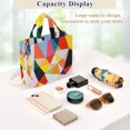 thumbnail image 5 of FORMRS Womens Corduroy Tote Bag Crossbody Shoulder Handbag with Pocket, Purple Triangles, 5 of 7