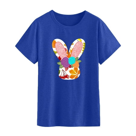 

Ziloco Short Sleeve Round-Neck Blouses & Shirts Corset Top Women s Fashion Easter Short Sleeve T Shirt Soft Casual Blouse Print Tops Ladies Summer Tops