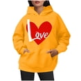 thumbnail image 6 of Ecqkame Oversized Sweatshirt for Women Heart Print Winter Hoodie Pullover Tops Long Sleeved Comfortable Athletic Sweatshirt with Pocket M-Yellow S, 6 of 6