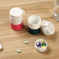 thumbnail image 1 of Trituradora y molinillo de pastillas de 3 piezas, molinillo de vitaminas y tabletas de tamaño pequeño, molinillo triturador de pastillas en polvo fino, cortador de pastillas de viaje con taz, 1 of 5