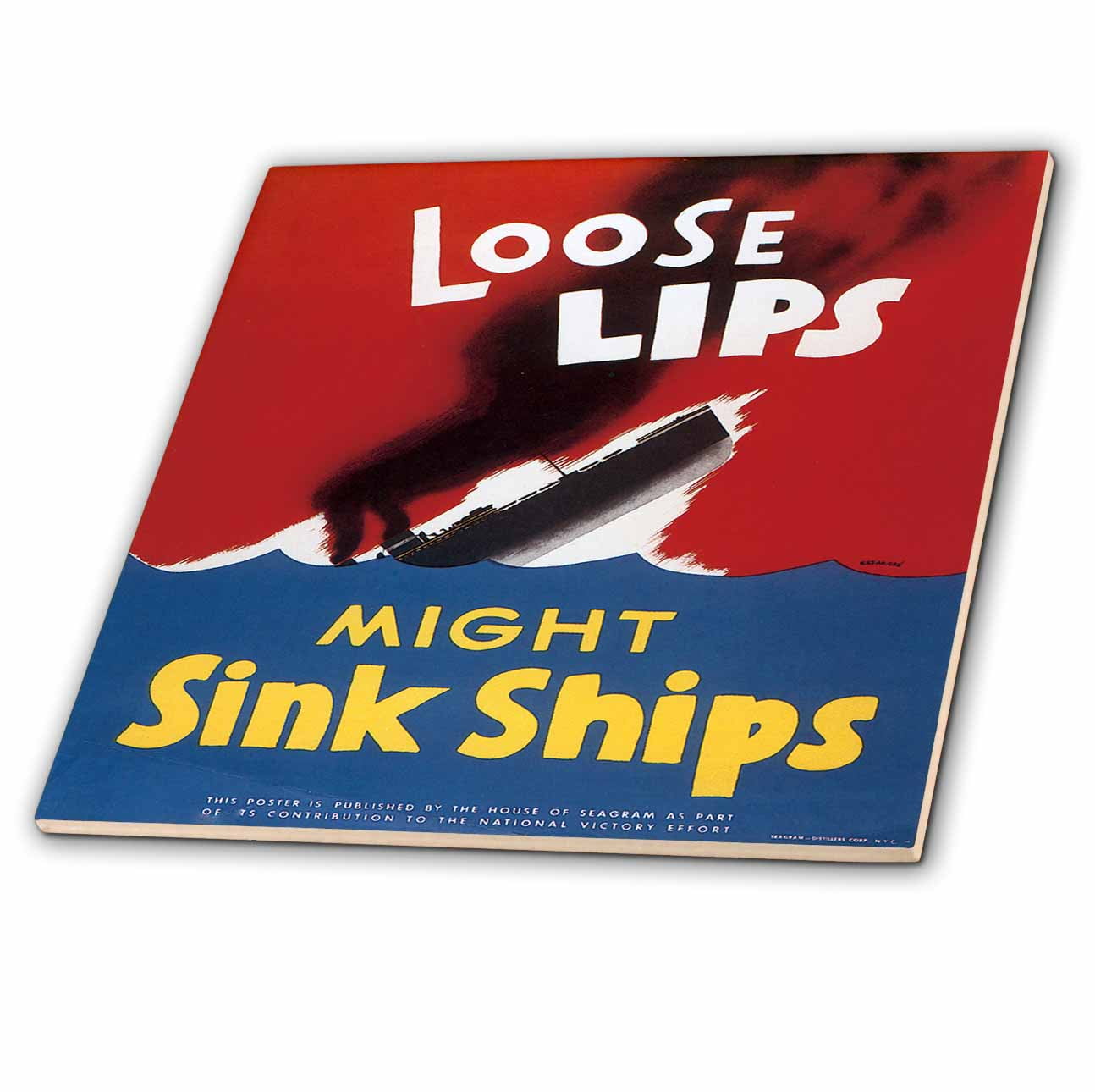 3dRose lsp_149445_1 Vintage Loose Lips Might Sink Ships War Poster Light Switch Cover 