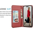 thumbnail image 5 of For iPhone 15 Pro Case, Apple iPhone 15 Pro 6.1" 5G Wallet Case, Tiflook PU Leather Card Holder Flip Cover [Detachable Magnetic] Wine, 5 of 6