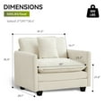 thumbnail image 3 of Domicare Accent Chair with Arms, Perfect Addition to Sectional Sofa, Living Room Furniture, Sofas for Living Room，Beige, 3 of 8