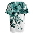 thumbnail image 3 of Gibobby Camisetas Mujer Baratas Manga Corta Camiseta tipo túnica informal para mujer, camiseta con cuello redondo, camiseta con estampado Floral degradado, cam(Verde,CH), 3 of 5