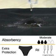 Mlqidk Period Swimwear-Menstrual Swimwear Bikini Bottoms-Black Mid Waisted Leakproof Swim Bottoms for Teens, Girls, Women Size S