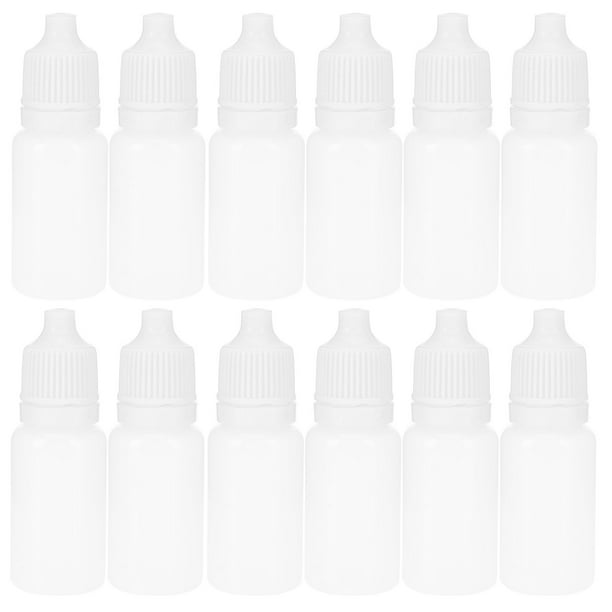 50 Uds. Botella de líquido para ojos de 10ml contenedor de gotas para los ojos vacío exprimible portátil con tapa blanca