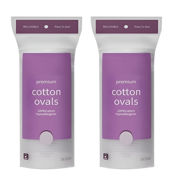 RAGUPEL Large Oval Cotton Pads,70 Count,3-Layer,Dual Textured Design,Lint-Free,Ultra-Soft Cotton Oval for All Skin Types,Cotton Pads for Makeup Removal,Cleansing,Skin Care