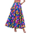 thumbnail image 4 of Ygbgbb Women's Flowy Elastic High Waist Skirts Trendy Tropical Floral Print Maxi Skirt Flowy A-Line Long Skirt Trendy Summer 2026 Boho Casual Beach Holiday Skirt Multicolor L, 4 of 9