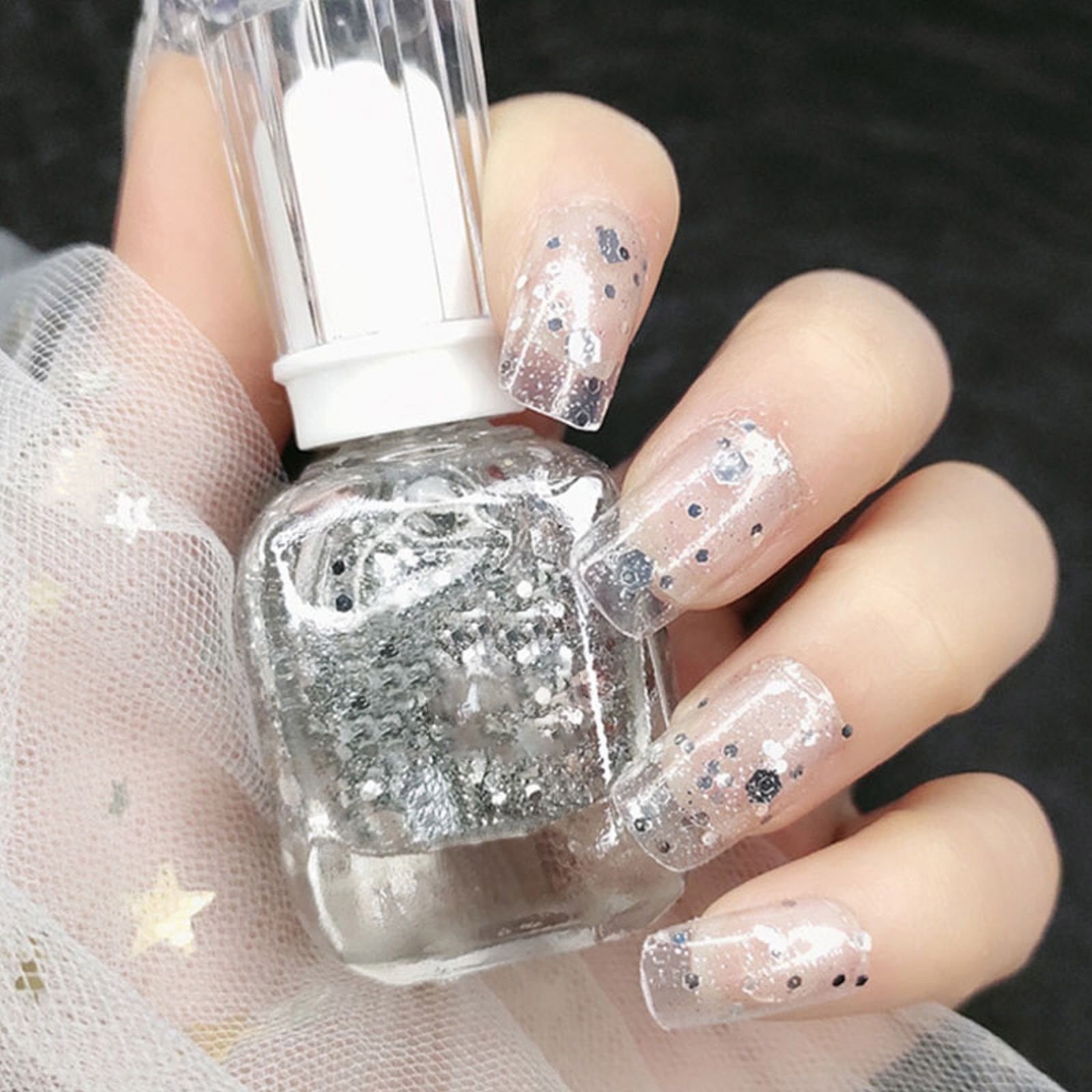 FIRST SNOW Clear Nail Polish With Iridescent Glitter - Etsy