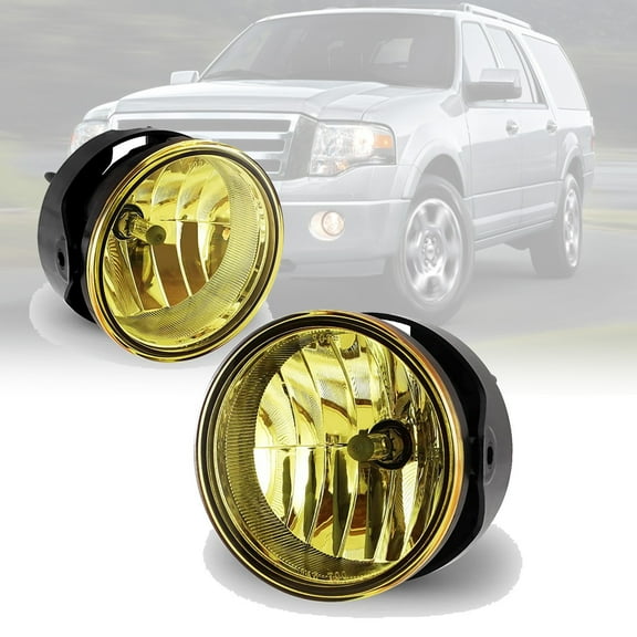 Winjet For 2007-2014 Ford Expedition/2008-2011 Ranger Fog Lights Bumper Lamp Yellow Len Pair