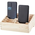 thumbnail image 1 of 12-Grid Wooden Cell Phone Holder Multifunctional Mobile Phone Organiser Desktop Organiser for Classroom Office Desktop Storage White, 1 of 9