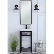Elegant Furniture and Lighting 18 inch Single Bathroom Metal Vanity in Black