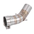 thumbnail image 3 of Motorcycle Full Exhaust System Circling Front Pipe Connect for Kawasaki Z650 Ninja 650（Silver）, 3 of 3