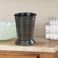thumbnail image 6 of nu steel Bogart metal bathroom accessories set, 8 piece Luxury ensemble - cotton container, soap dish, toothbrush holder, tumbler, soap pump, waste basket, boutique tissue, amenity tray, 6 of 10