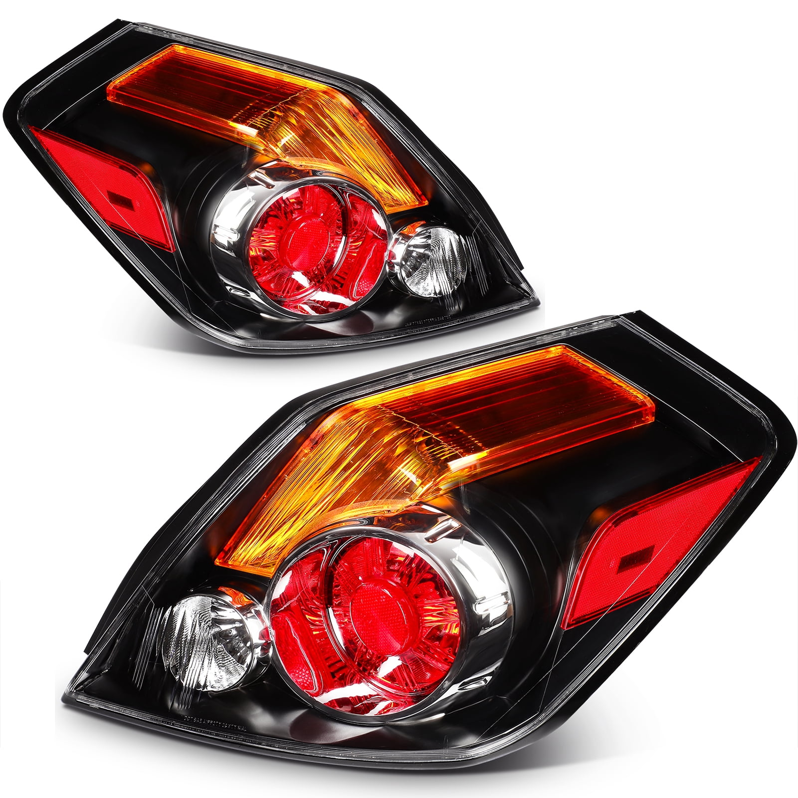 ECCPP Taillight Assembly Fit 2007-2012 for Nissan Altima Sedan Black Housing Red Pair Tail lights 26555-ZN50A
