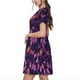 thumbnail image 2 of Fotbe Purple Dreamcatcher Vestido Largo de Moda para Mujer, Vestido Tipo Camiseta con Manga Corta y Estilo Casual a Rayas y Bloques de Color, 2 of 6