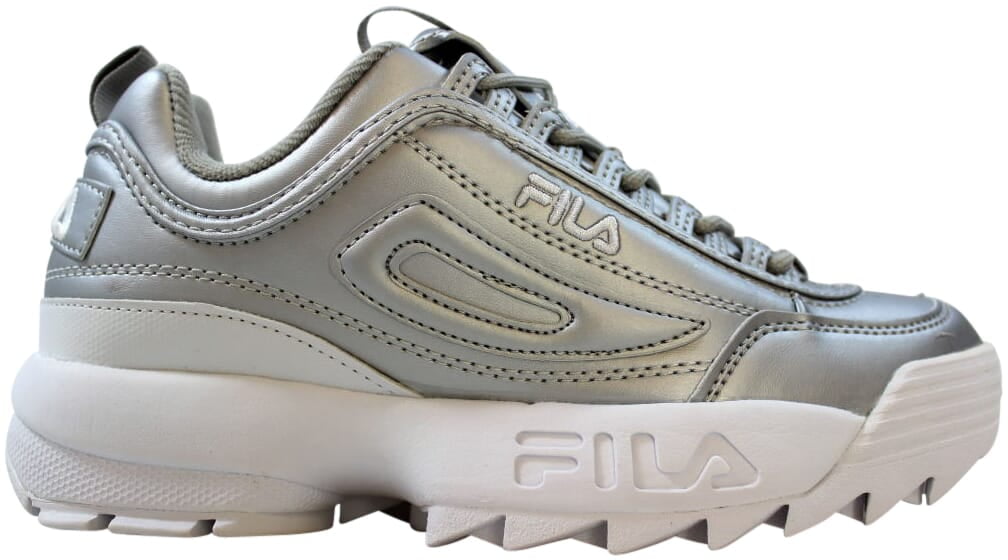 FILA - Fila Disruptor II Premium Metallic Metallic Silver/White 5FM00040-662 Women's - Walmart.com - Walmart.com