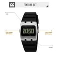 thumbnail image 3 of SKMEI Mens Watch Square EL Backlight Digital Watch watches for Men Waterproof Multi-Function Wristwatch with Stopwatch Alarm, 3 of 6