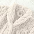 thumbnail image 5 of CFLVAEK Fuzzy Robes for Women Thick Warm Winter Long Bathrobes with Pockets Solid Color Jacquard Long Sleeve Sleepwear White L, 5 of 9
