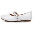 thumbnail image 4 of Blikcon Girls Mary Jane Ballerina Flat Shoes Low Heel Princess Flower Wedding Party Dress Shoes for Kids(Color : White, Size : 3 Little Kid), 4 of 8