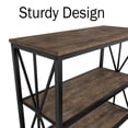thumbnail image 3 of Lavish Home 3-Tier Industrial Bookshelf for Home and Office (Brown), 3 of 7
