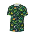 thumbnail image 6 of Wukai Dinosaurs and Tropical Leaves and Flowers Print Men's Short-Sleeved Mesh T-Shirt,Quick-Dry Short Sleeve Workout T-Shirt-XX-Large, 6 of 8