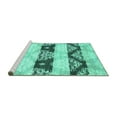 thumbnail image 2 of Ahgly Company Machine Washable Indoor Rectangle Abstract Turquoise Blue Contemporary Area Rugs, 2' x 5', 2 of 4