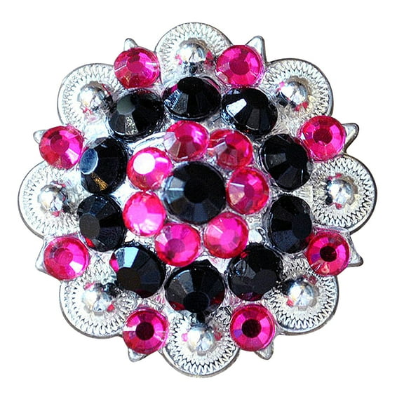 2 Hilason Western Berry Conchos Glass Rhinestones Bling 1.5" Tack cowgirl