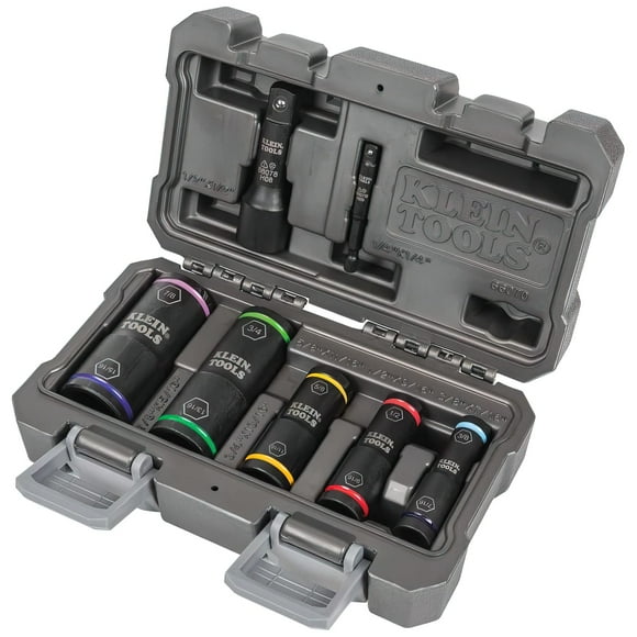 Juego de enchufes Impact Klein Tools 66070 con 7 enchufes y adaptadores