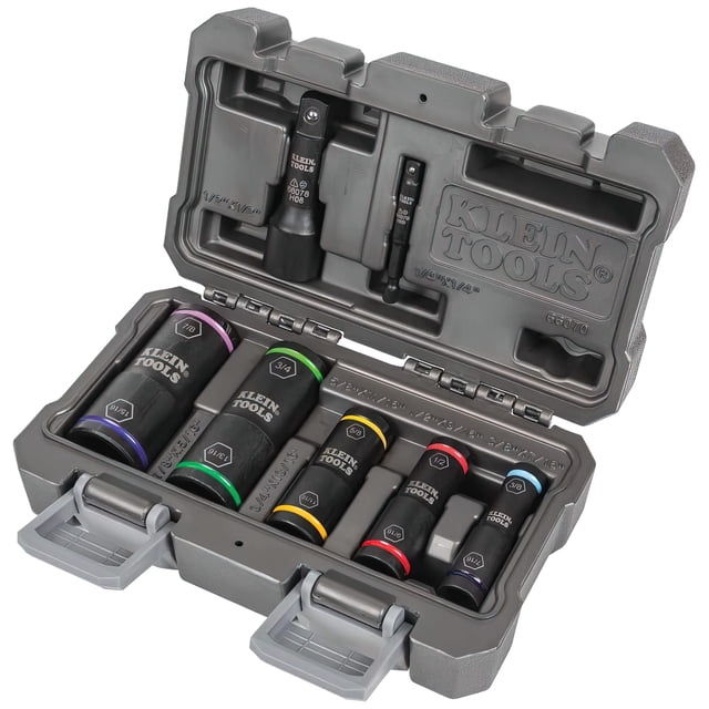 Juego de enchufes Impact Klein Tools 66070 con 7 enchufes y adaptadores