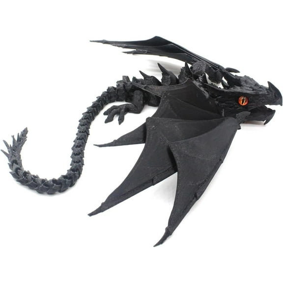 3D Printed Dragon under 5! CQCYD 3D Printed Dragon with Movable Joints, Articulated Dragon Figure with Open Mouth, Decorative Ornament for Collectors and Gifts