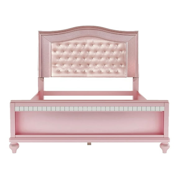 Furniture of America Paisley Contemporary Wood Full Panel Bed in Rose Gold