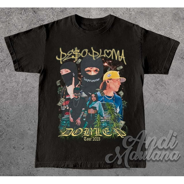 PESO PLUMA Doble P Tour Singer and Rapper 2023 Mexican Unisex Softstyle T-Shirt AMS003 - As Picture - M