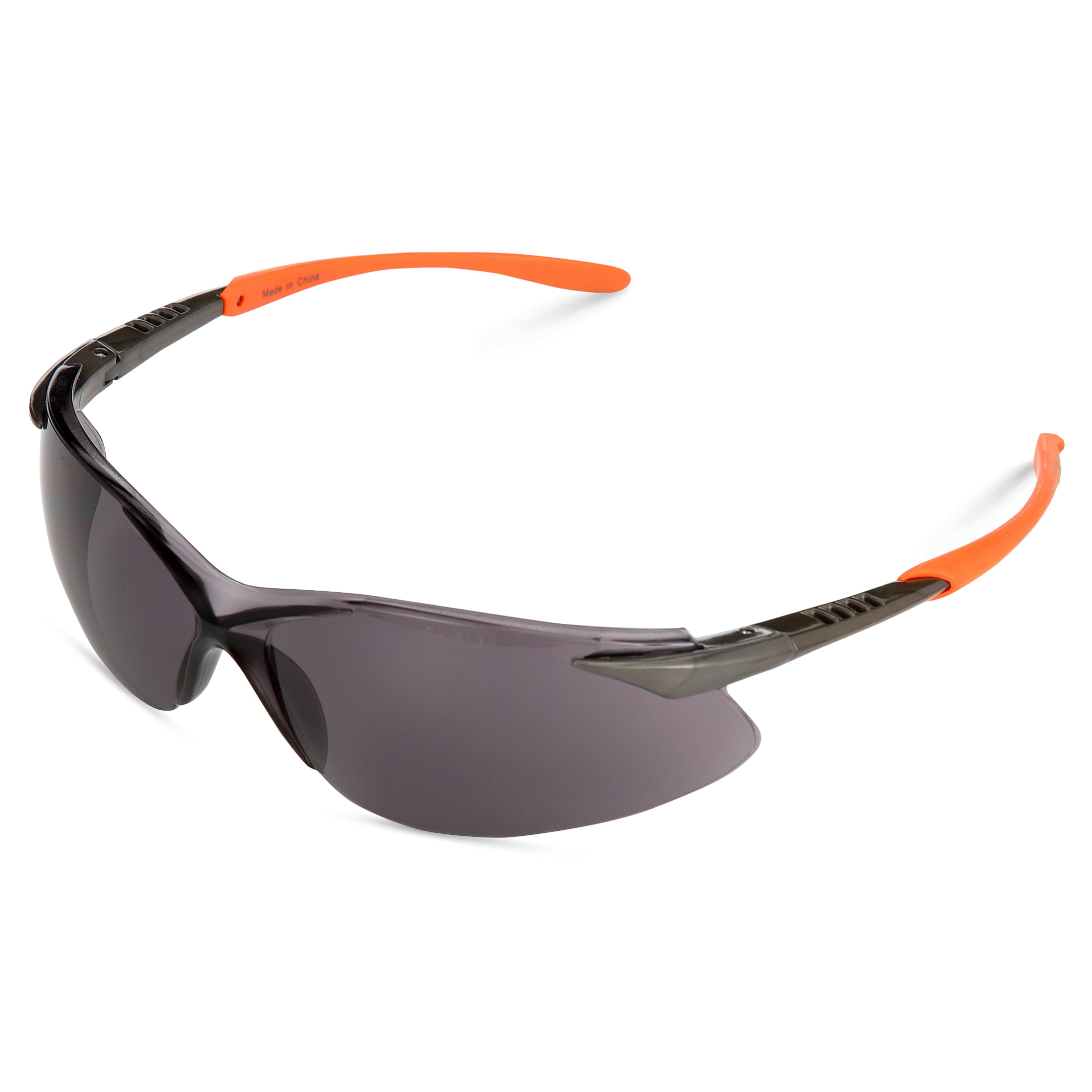 Safety Vu Rimless Safety Glasses, Smoke/Orange with Gray PC Lens.