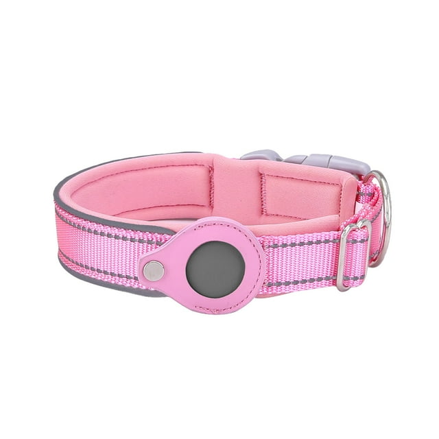 Collier pour Animal Airtag en Nylon avec Conception Réfléchissante - Ajustement Réglable pour Petits/moyens Chiens - Support de Traqueur Sécurisé pour l'Extérieur