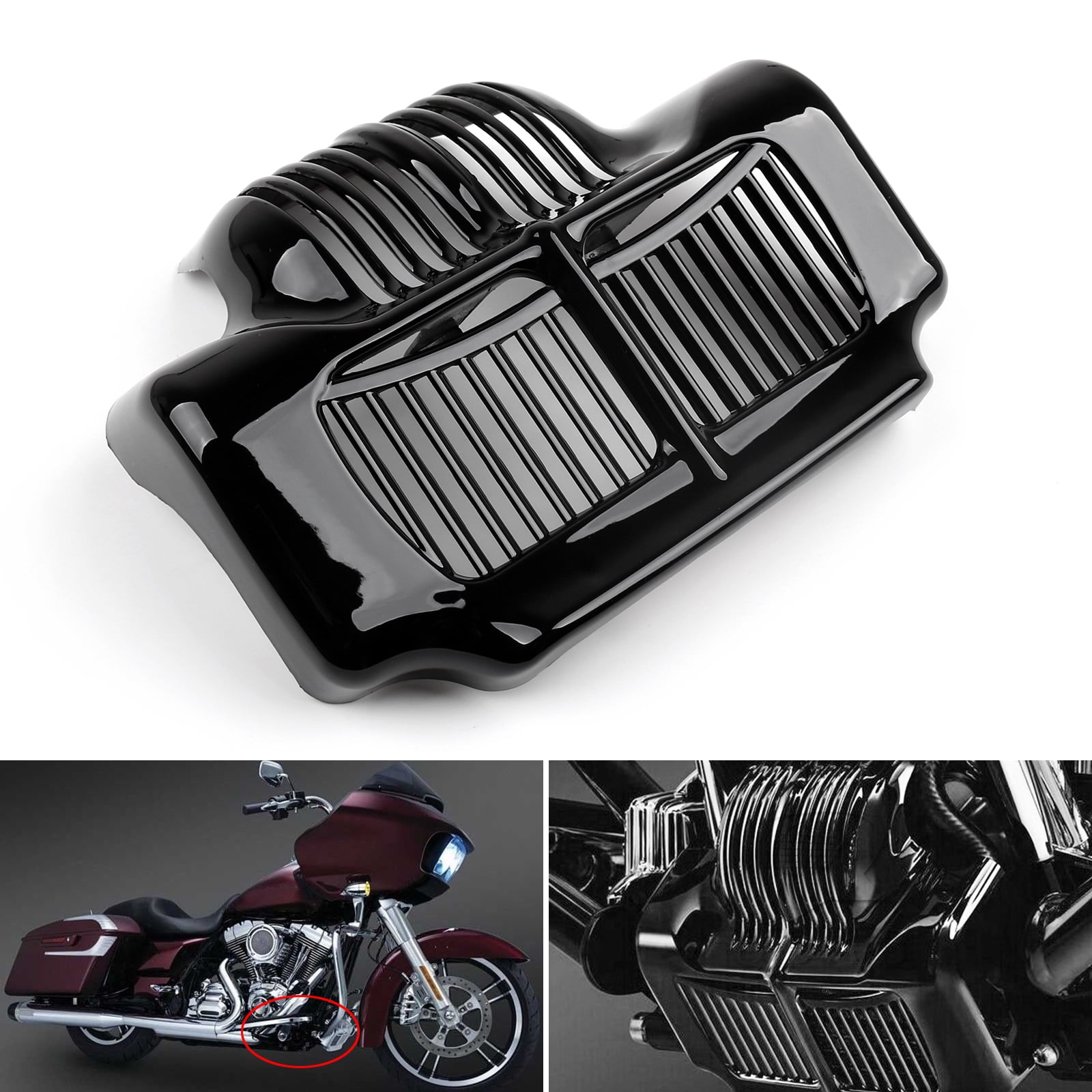Areyourshop Stock Oil Cooler Cover For 11 15 Harley Touring Electra Road Street Glide Walmart Com