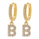 thumbnail image 1 of Xihbxyly Pendientes Delicados, Aros con Iniciales de Diamantes de Imitación Brillantes, Diseño de Letras Del Alfabeto Chapadas En Oro, Accesorio Elegante para Cualquier Atuendo, Ocasiones Especiales,, 1 of 2