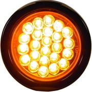 Buyers Products 4 Inch Round 12-24 Volt LED Recessed Strobe Light, Amber Orange