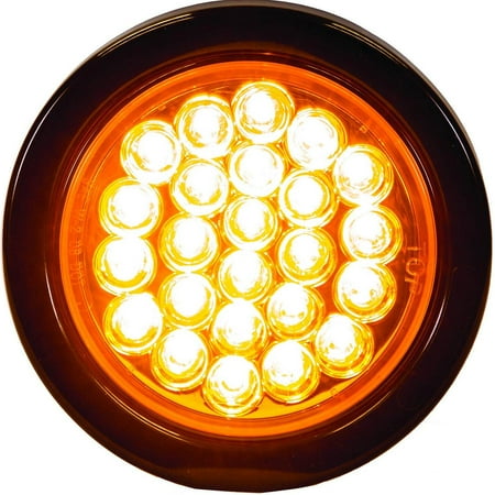 Buyers Products 4 Inch Round 12-24 Volt LED Recessed Strobe Light, Amber Orange