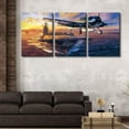 thumbnail image 3 of Large 3 Piece Canvas Wall Art Airplane Pictures Black and White Aircraft Art Painting Modern Home Decor Print for Home Living Room Dining Room Office Stretched and Framed Ready to Hang 60"Wx28"H, 3 of 5