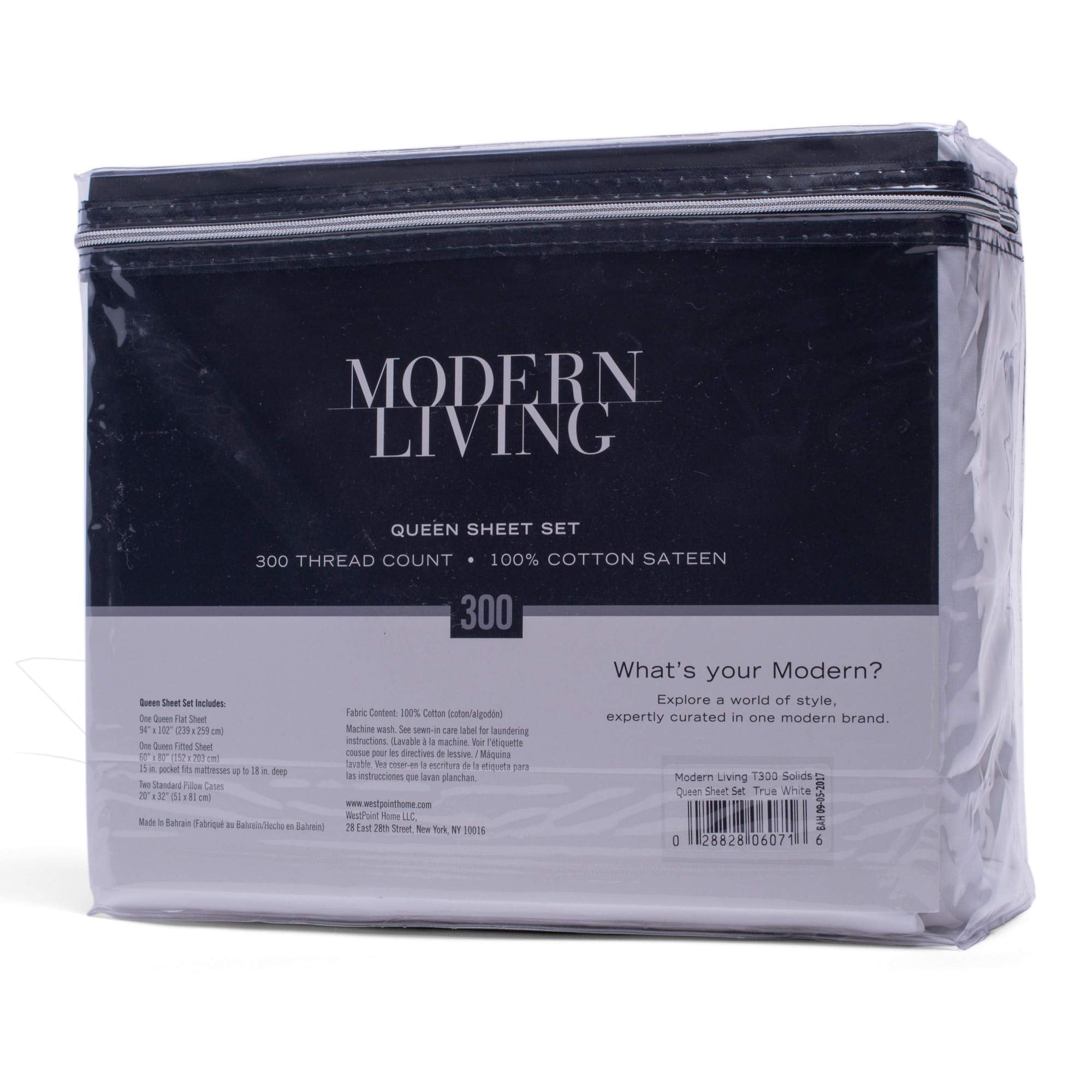 300 Thread Count Full True White Sheet Set