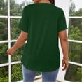 thumbnail image 6 of Uootdi Women's Henley Tops Short Sleeve Button Placket Blouses Casual Daily Style Soft Breathable Relaxed Fit Tees Gift, 6 of 7